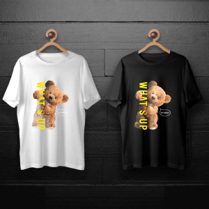 طرح لایه باز خرس تدی با نوشته چه خبر  برای چاپ روی انواع تیشرت